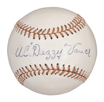 Dazzy Vance Single Signed Baseball (JSA)